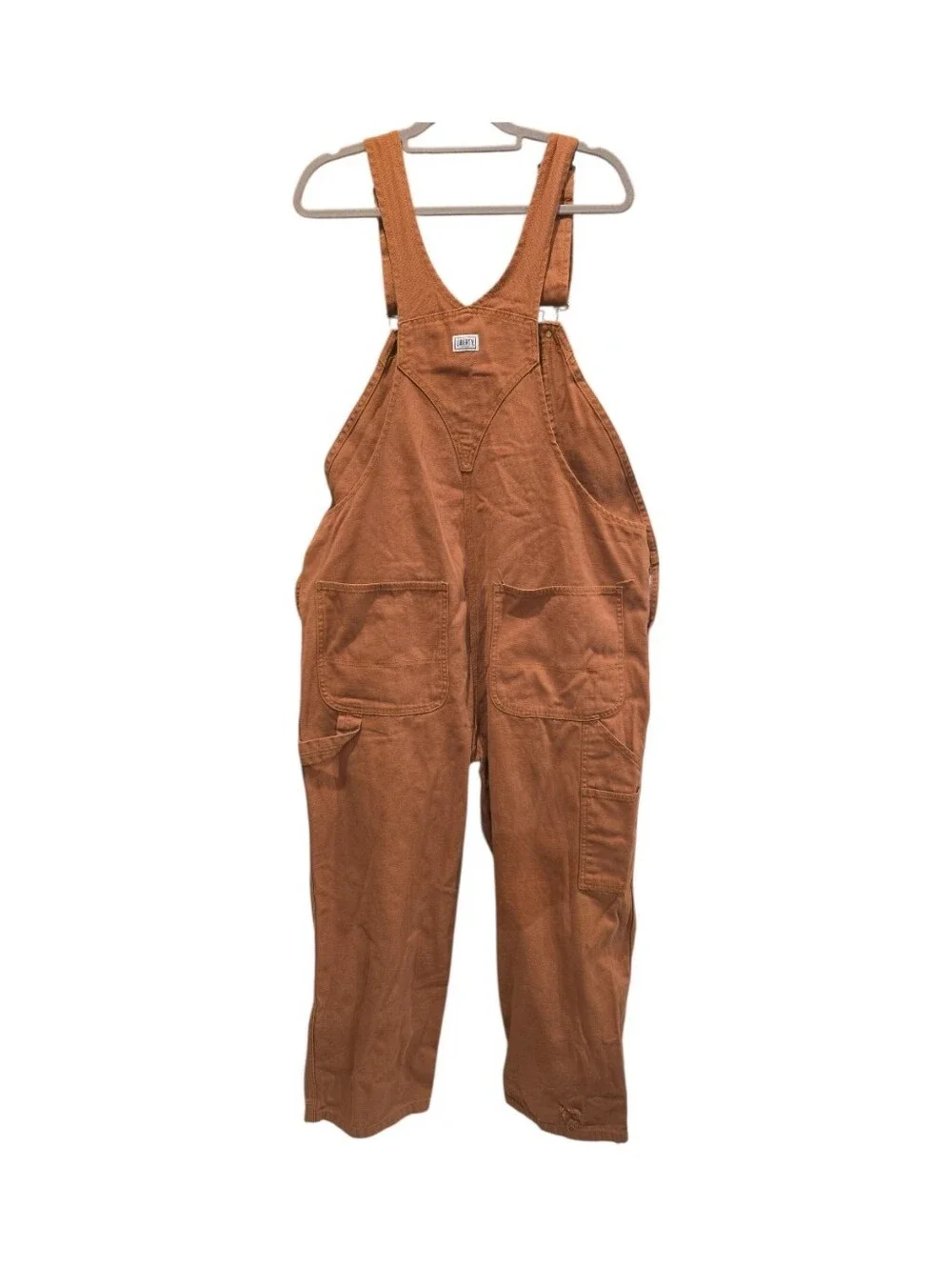Liberty Bib Overalls Men's 44x28 Brown Duck Canvas Carpenter Damaged